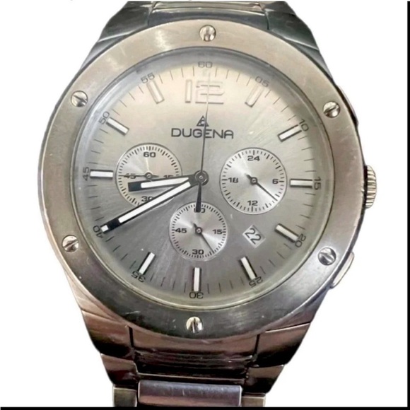 DUGENA OS20 Chronograph Quartz Men’s Watch | Stainless Steel Vintage - Picture 3 of 16
